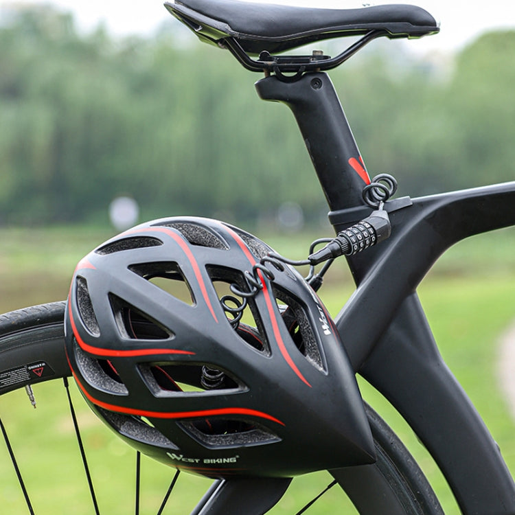 WEST BIKING YP0705063 Bicycle Lock Motorcycle Helmet Lock Anti-Theft Password Cable Lock(Black) by WEST BIKING