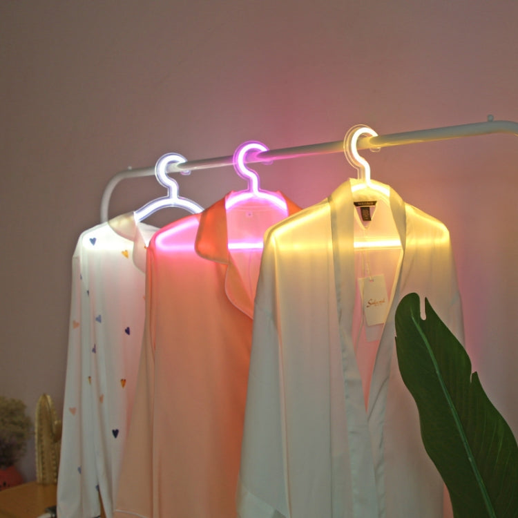 HS-20002 LED Coat Hanger Neon Light Room Decoration Lantern Holiday Light(Pink Light) by bashfashion