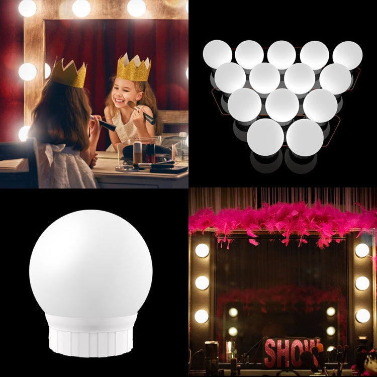 3 Color Temperature Mirror Front Lamp USB Simple Bathroom Makeup Light Bulbs, Power source: 6 LEDs by bashfashion