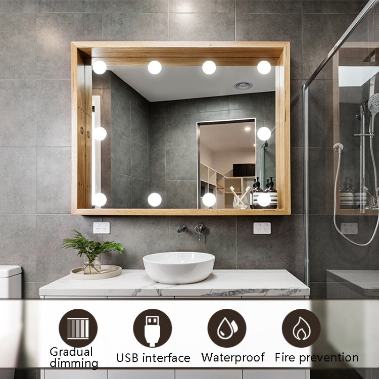 LED Mirror Front Lamp USB Adjustable Brightness Makeup Fill Light Bulbs, Power source: 2 LEDs by bashfashion