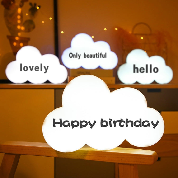 HS-007 LED Letter DIY Cloud Erasable Message Board Confession Lamp(Blue) by bashfashion