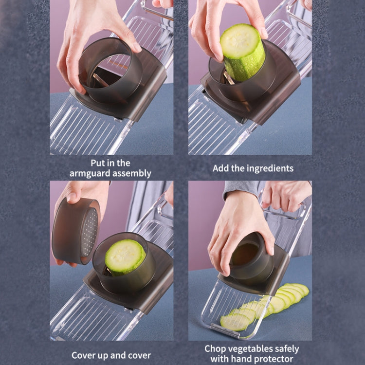 Multi-Function Slicker Kitchen Gadget Potato Slice Grater, Colour: Six Knives Gray by bashfashion