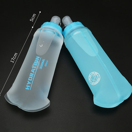 AFISHTOUR TPU Outdoor Sports Soft Water Bag Marathon Water Bottle Folding Water Bag, Capacity: 300ml (Transparent) by AFISHTOUR