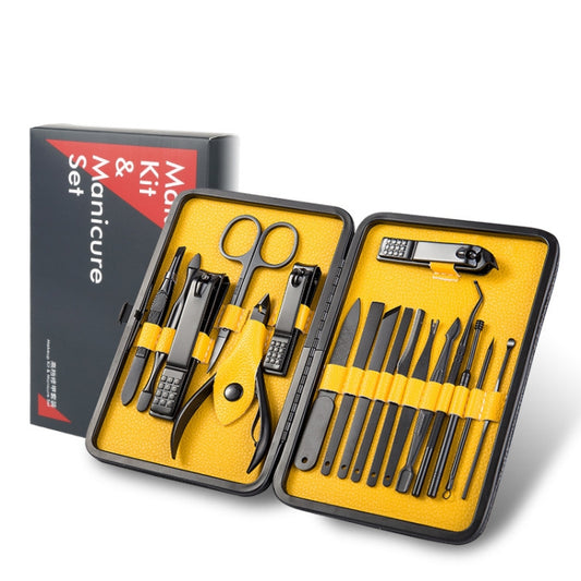 18 In 1 Nail Clippers Home Pedicure and Nail Care Tools(Black Yellow) by bashfashion
