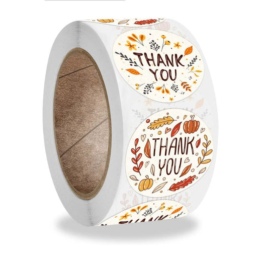 2 Rolls K-54 Thank You Floral Gift Decoration Sticker Label, Size: 2.5cm by bashfashion