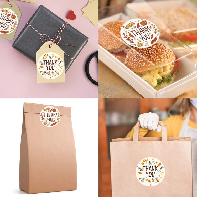 2 Rolls K-54 Thank You Floral Gift Decoration Sticker Label, Size: 3.8cm by bashfashion