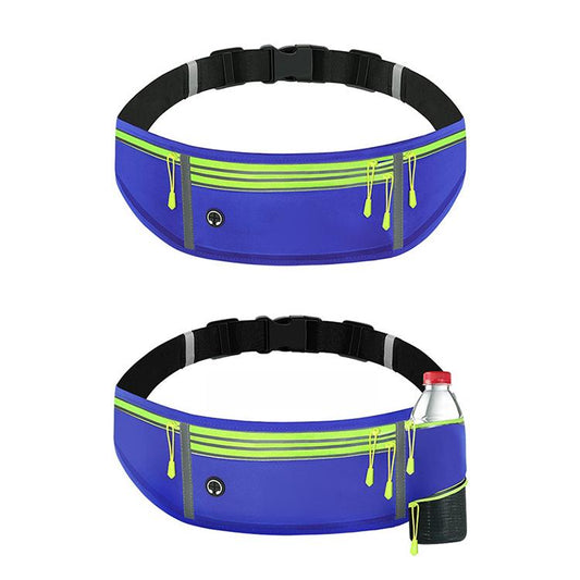 MF-008 Outdoor Sports Fitness Waterproof Waist Bag Phone Pocket, Style: With Water Bottle Bag(Blue) by bashfashion