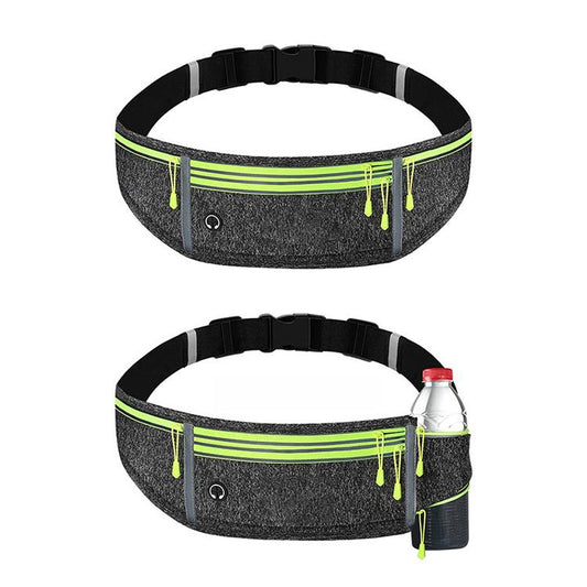MF-008 Outdoor Sports Fitness Waterproof Waist Bag Phone Pocket, Style: With Water Bottle Bag(Hemp Gray) by bashfashion