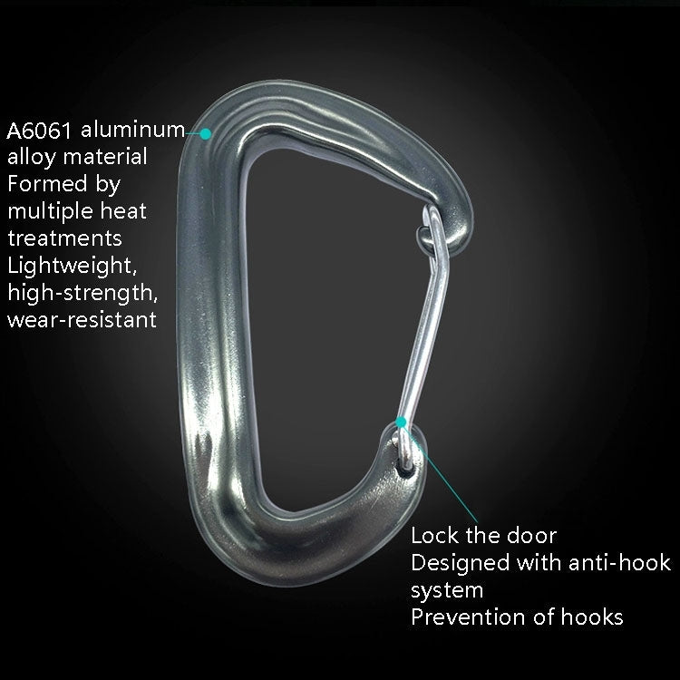 AD802U 8cm Aluminum Alloy Mountaineering D-Shaped Spring Safety Hook, Color Random Delivery by bashfashion