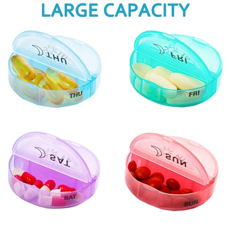 One Week Use Portable Plastic 14-Compartment Pill Box Leather Bag(14x7.5x6.5cm) by bashfashion