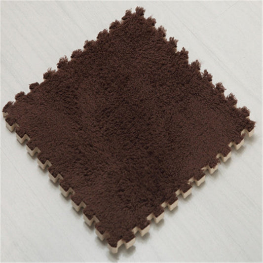 2 PCS Living Room Bedroom Children Kids Soft Carpet Magic Patchwork Jigsaw Splice Heads Climbing Baby Mat 30x30cm(Coffee) by bashfashion