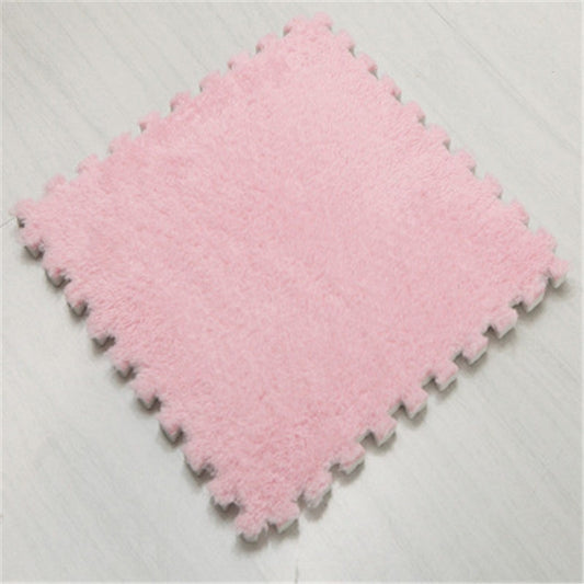 2 PCS Living Room Bedroom Children Kids Soft Carpet Magic Patchwork Jigsaw Splice Heads Climbing Baby Mat 30x30cm(Pink) by bashfashion