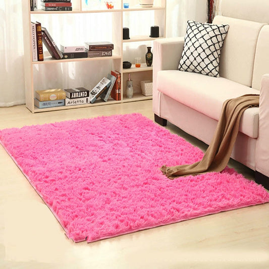 Shaggy Carpet for Living Room Home Warm Plush Floor Rugs fluffy Mats Kids Room Faux Fur Area Rug, Size:160x200cm(Rose Red) by bashfashion