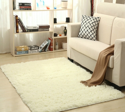 Shaggy Carpet for Living Room Home Warm Plush Floor Rugs fluffy Mats Kids Room Faux Fur Area Rug, Size:160x200cm(Creamy White) by bashfashion
