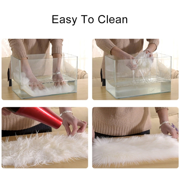 Love Heart Rugs Artificial Wool Sheepskin Hairy Carpet Faux Floor Mat Fur Plain Fluffy Soft Area Rug Tapetes, Size:40*50cm(Coffee) by bashfashion