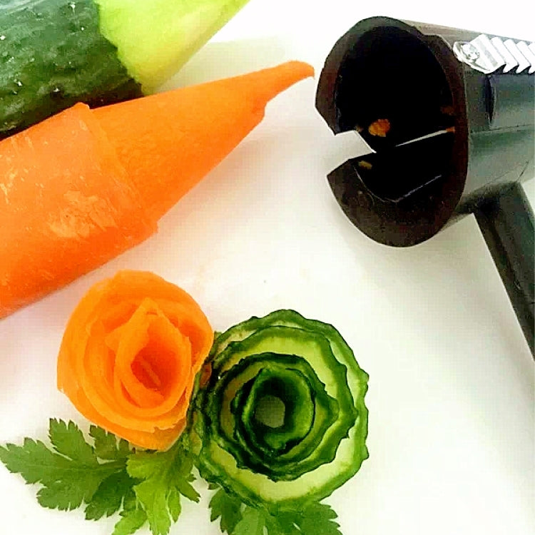 Plastic Vegetable Cutter Spiral Slicer Peeler Fruits Device Kitchen Gadget(Black) by bashfashion