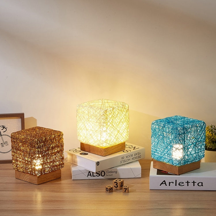 USB Square Sepak Takraw Table Lamp Bedroom Bedside Decorative Light, Spec: Dimming Switch+Base(Aprotic) by bashfashion