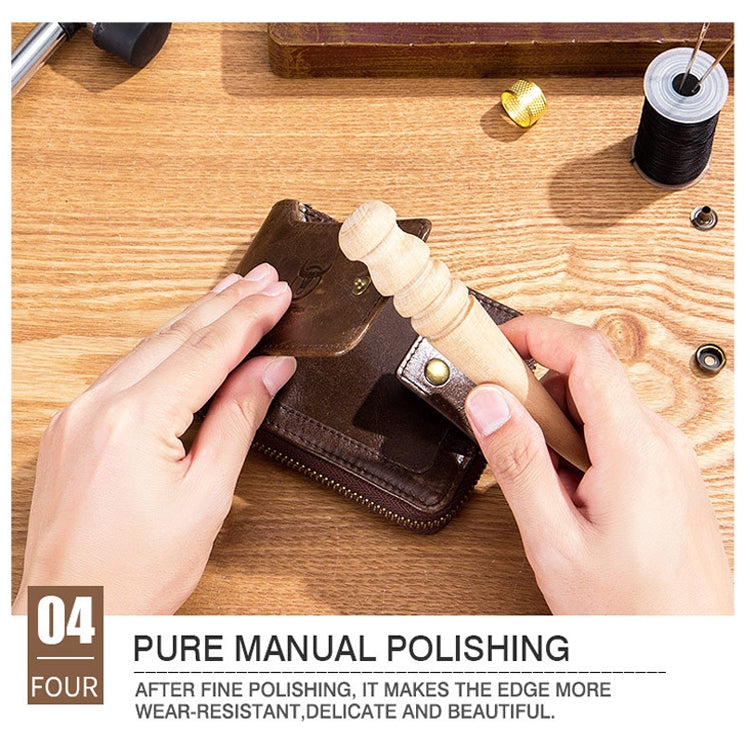 BUFF CAPTAIN 231 First Layer Cowhide Zipper Wallet Horizontal Leather Multiple-Card Thicken Album Wallet(Wise Black) by BUFF CAPTAIN