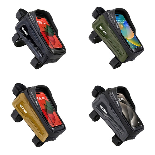 WILD MAN M20 Outdoor Cycling Bicycle Phone Touch Screen Waterproof Front Beam Bag(Black) by WILD MAN