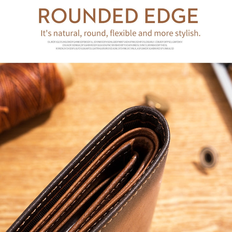 BULL CAPTAIN 05 Men Leather Wallet Anti-Theft Multi-Card Bit Soft Cowhide Wallet, Colour: Yellow Brown by BULL CAPTAIN