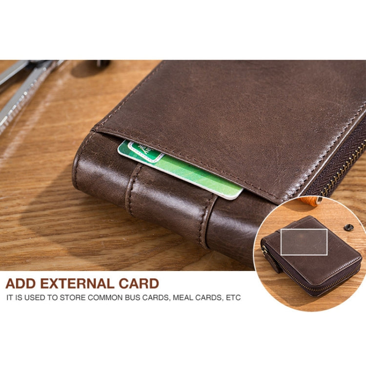 BULL CAPTAIN 025 Leather First-Layer Cowhide Wallet Multi-Function Card Tap Wallet(Brown) by BULL CAPTAIN