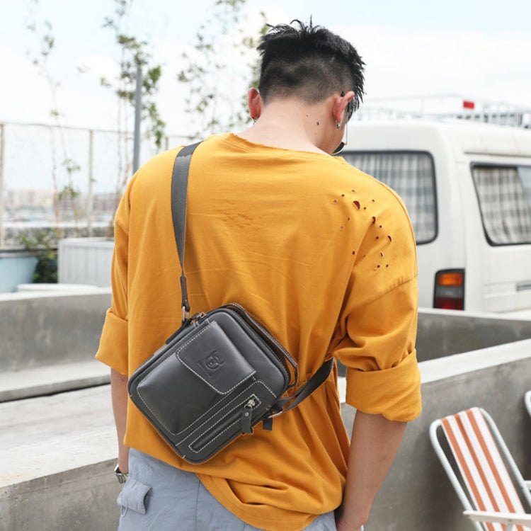 BULL CAPTAIN 037 First-Layer Cowhide Messenger Bag Male Soft Leather Shoulder Bag(Yellow Brown) by BULL CAPTAIN