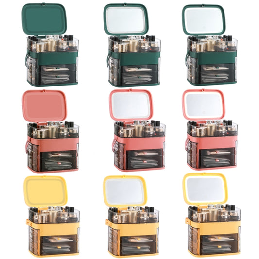 1003 Cosmetic Storage Box Desktop Dust-Proof Skin Care Products Large-Capacity Rack, Specification: Normal Style (Peacock Green) by bashfashion