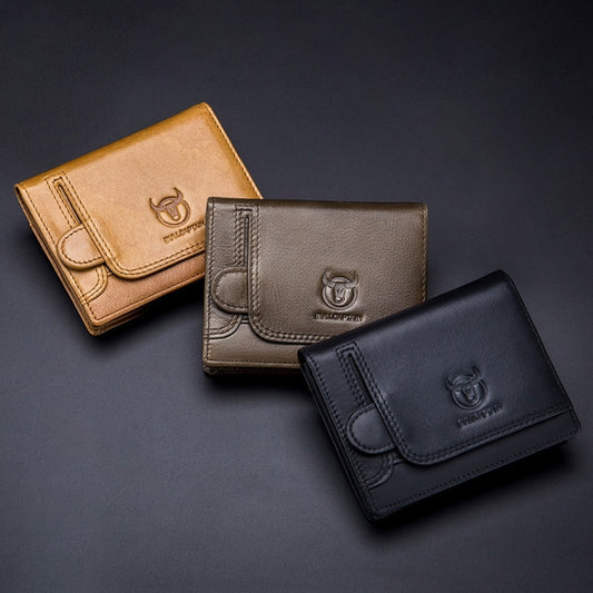 BULL CAPTAIN 037 First-Layer Cowhide Men Leather Wallet Driver License Coin Purse(Brown) by BULL CAPTAIN