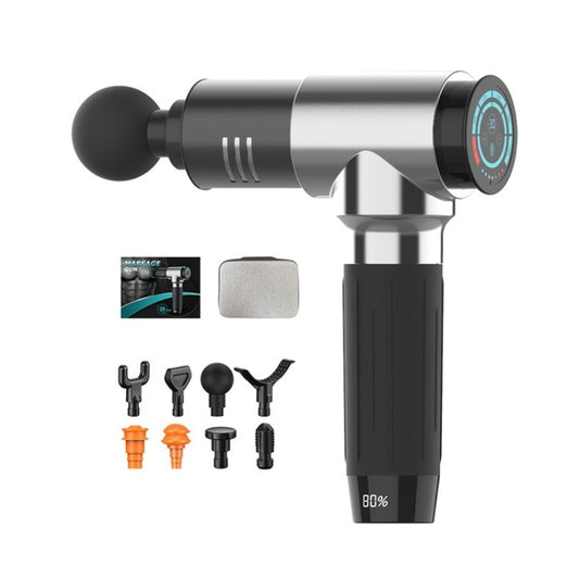 Y10 Fitness Massage Fascia Muscle Vibration Massager, Specification: 30 Gears Silver(EU Plug) by bashfashion