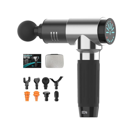 Y10 Fitness Massage Fascia Muscle Vibration Massager, Specification: 7 Gear Silver(EU Plug) by bashfashion