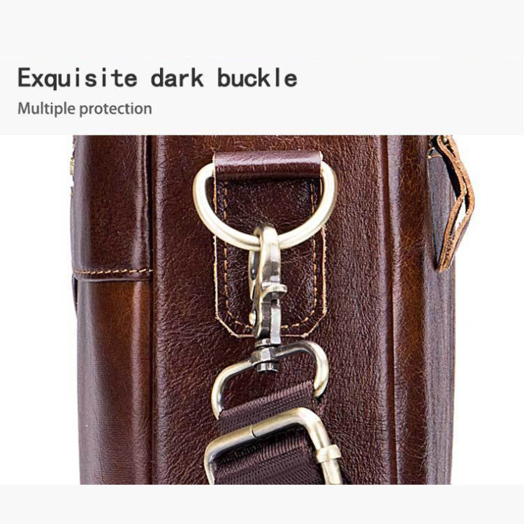 BULL CAPTAIN 044 14 Inch Handheld Computer Briefcase Men Leather Messenger Bag(Brown) by BULL CAPTAIN