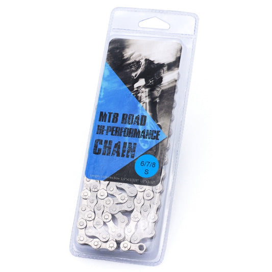 Mountain Road Bike Chain Electroplating Chain, Specification: 6/7/8 Speed by bashfashion