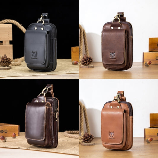 BULL CAPTAIN 028 Multi-Function Cattle Leather Waist Bag Magnetic Buckle Mobile Phone Belt Bag(Coffee) by BULL CAPTAIN