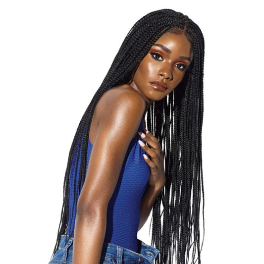 B1104 Long Hair Stretch Mesh Chemical Fiber Headgear Braid Wig(Black) by bashfashion