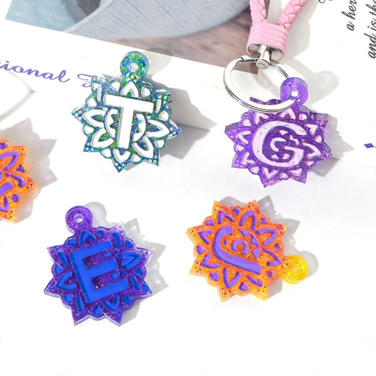 3 in 1 Mandalai English Letters Pendant Mold DIY Epoxy Mold(MD3316 + MD3317 + MD3318) by bashfashion