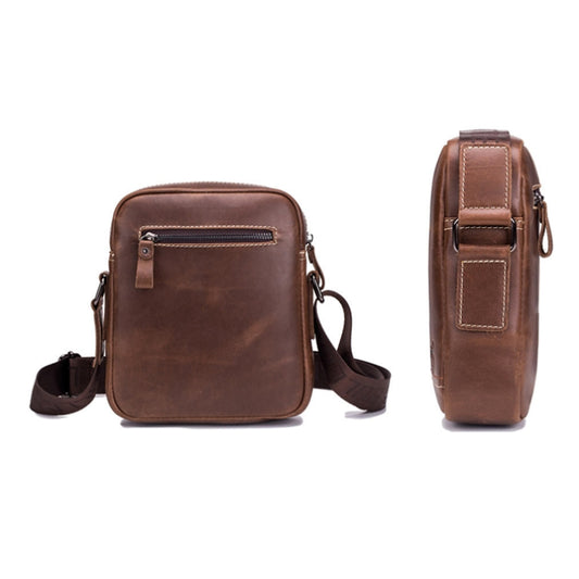 BULL CAPTAIN 228 Men Leather Shoulder Bag First-Layer Cowhide Casual Mini Diagonal Bag(Brown) by BULL CAPTAIN