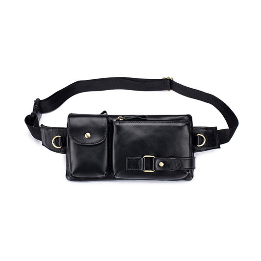 BULL CAPTAIN 020 Men Small Mobile Phone Waist Bag Crossbody Multi-Function Chest Bag(Black) by BULL CAPTAIN