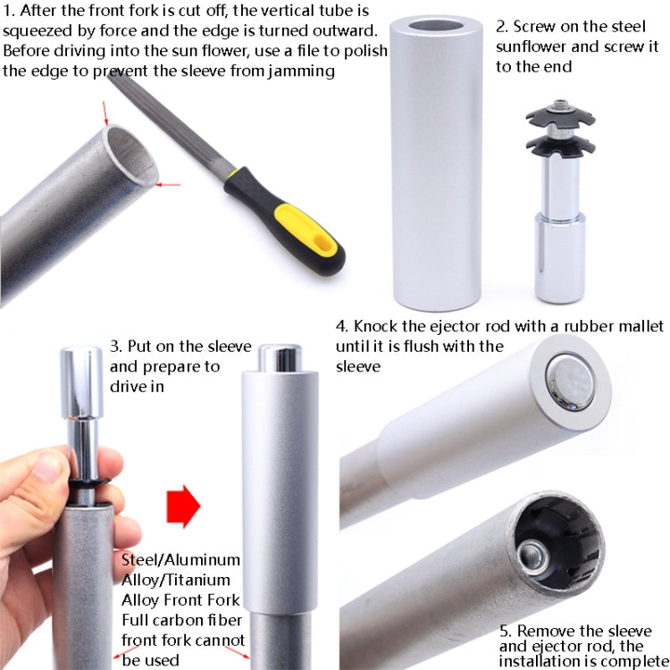 Mountain Road Bicycle Headset Installation Tool Steel Flower Core Installation Sleeve Tool(Sun Flower Tool) by bashfashion