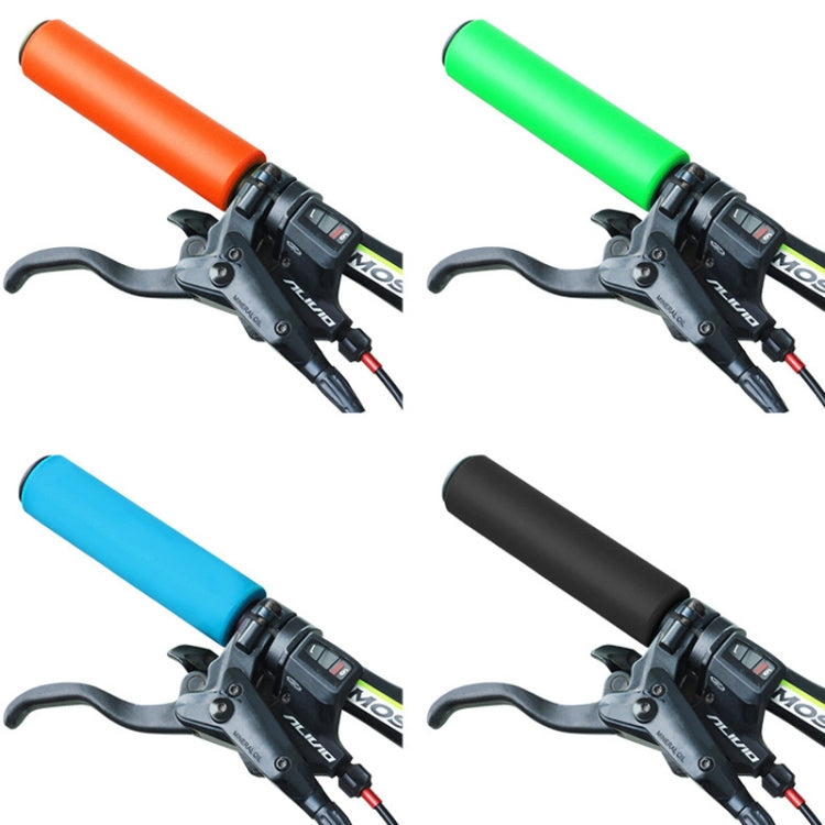 4 Pairs Mountain Folding Bicycle Silicone Foaming Sponge Handle Cover Rubber Shock Absorbing Anti-Slip Handle Set(Red) by bashfashion