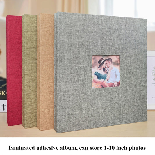 10 Inch 20 Pages/40P Cloth Photo Album Self-Adhesive DIY Laminated Photo Album(Ginger Yellow) by bashfashion