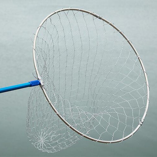 Foldable Stainless Steel Dip Net Head Fishing Net, Specification: Solid 50cm Big Mesh by bashfashion