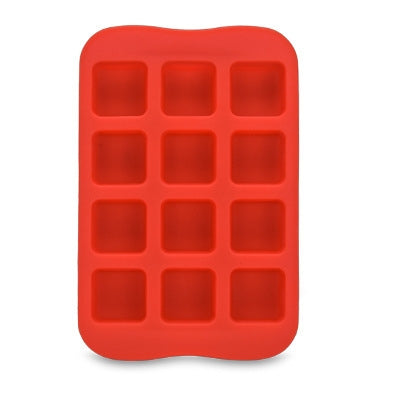 Silicone Chocolate Mold Tray Creative Geometry Shaped Ice Cube Cake decoration Mold, Shape:Square(Red) by bashfashion