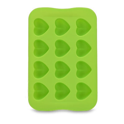 Silicone Chocolate Mold Tray Creative Geometry Shaped Ice Cube Cake decoration Mold, Shape:Heart(Green) by bashfashion