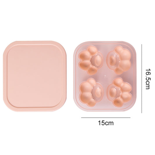 Household Cat Paw Shape Creative Silicone Ice Box Ice Cube Mold Ice Hockey DIY Food Supplement Box with Lid(Shrimp Red) by bashfashion