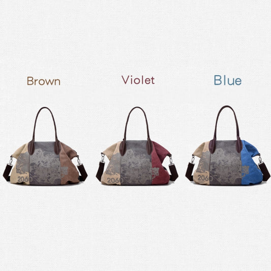 K1219 Large-Capacity Graffiti Canvas Bag Printing Single-Shoulder Messenger Bag(Blue) by bashfashion