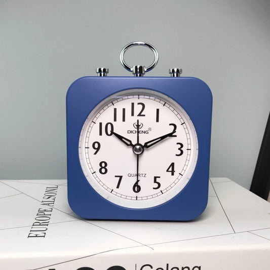 Lazy Silent Small Alarm Clock Office Home Desktop Clock(Blue) by bashfashion