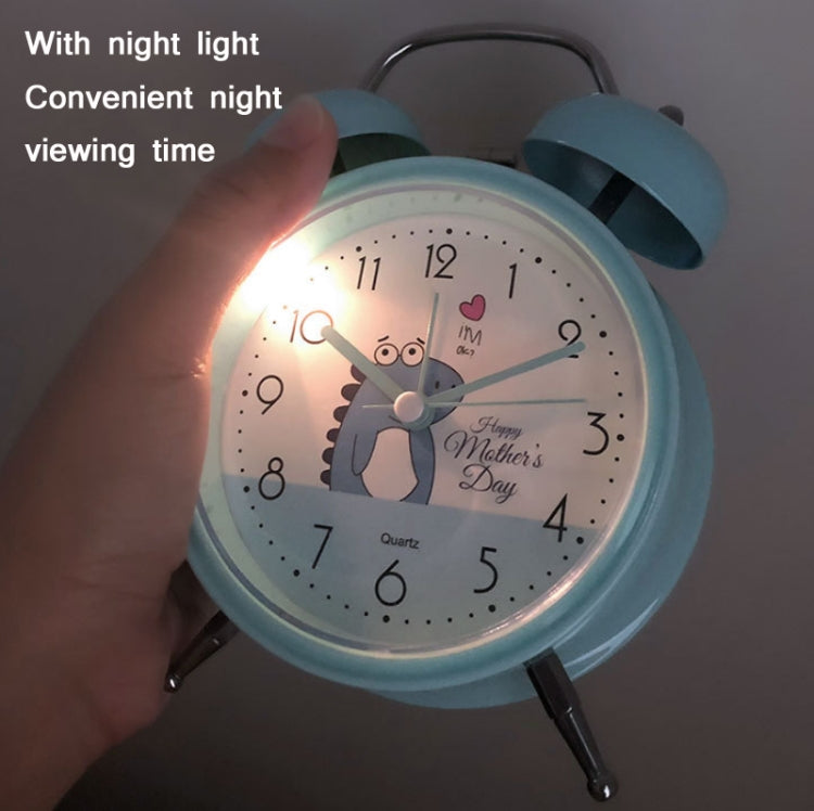 Student Cute Style Bell Alarm Clock Bedside Mute Clock With Light Specification: Y35 4 Inch (Beige) by bashfashion