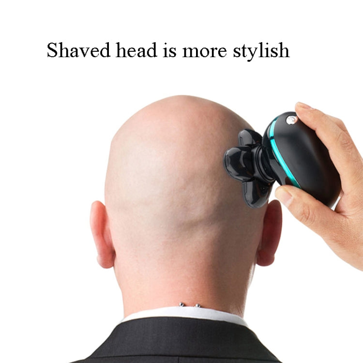 Electric Shaver Rechargeable Razor Intelligent Digital Display Bald Hair Clipper,Style: Blue + Full Set by bashfashion