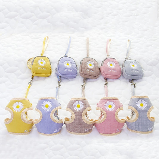 ZiChen Plain Embroidery Dog ??Traction Rope Pet Chest Strap, Size: S(Pink) by bashfashion