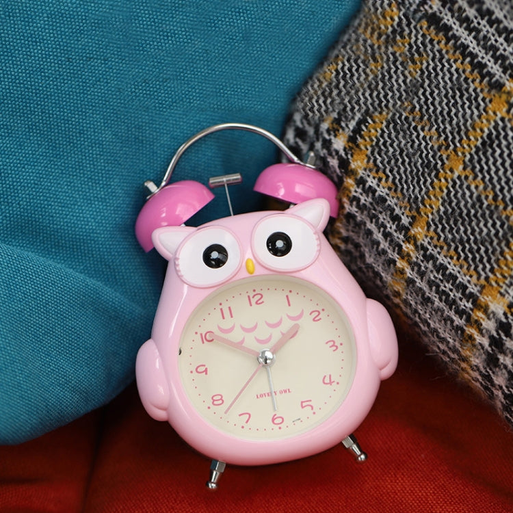 3 Inch Children Cartoon Owl Luminous Silent Bedside Snooze Small Alarm Clock(Gray) by bashfashion